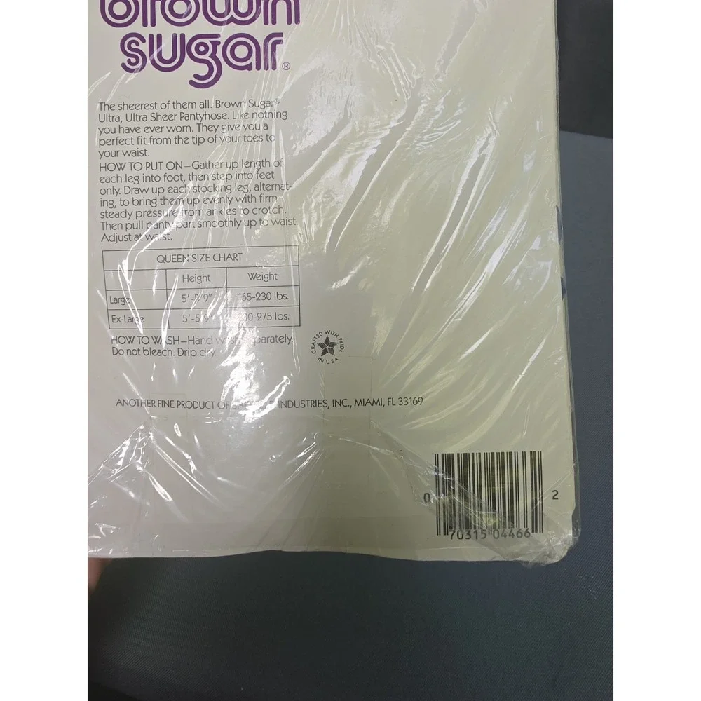 Vintage Brown Sugar Pantyhose Queen Large Bright Blue Sandalfoot B 44020 NOS